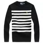 polo-ralph lauren pulls hommes 2019U chute hiver round col stripe 9205 noir